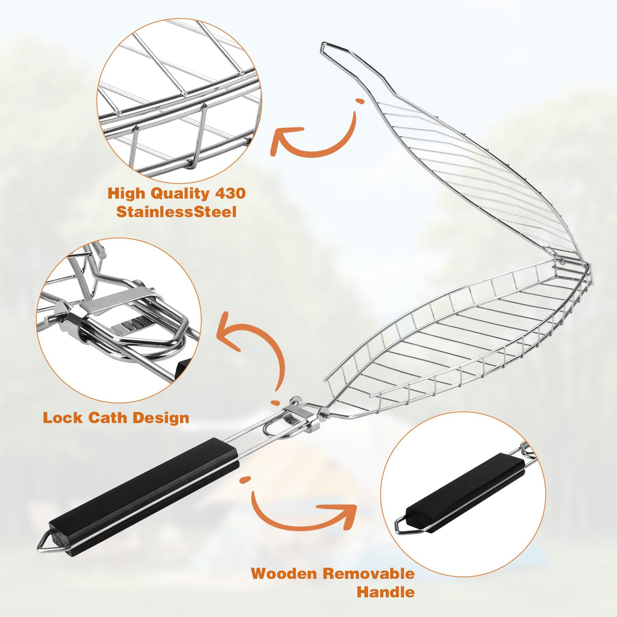Shidaishiye stainless steel fish grill basket offers durable performance and easy cleanup