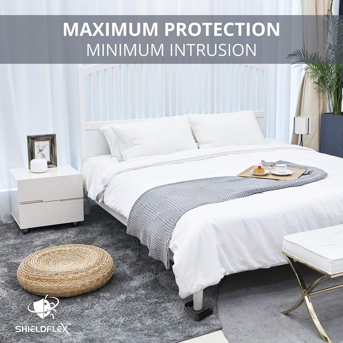 Eight-pack traps cover two beds for home or hotel use.