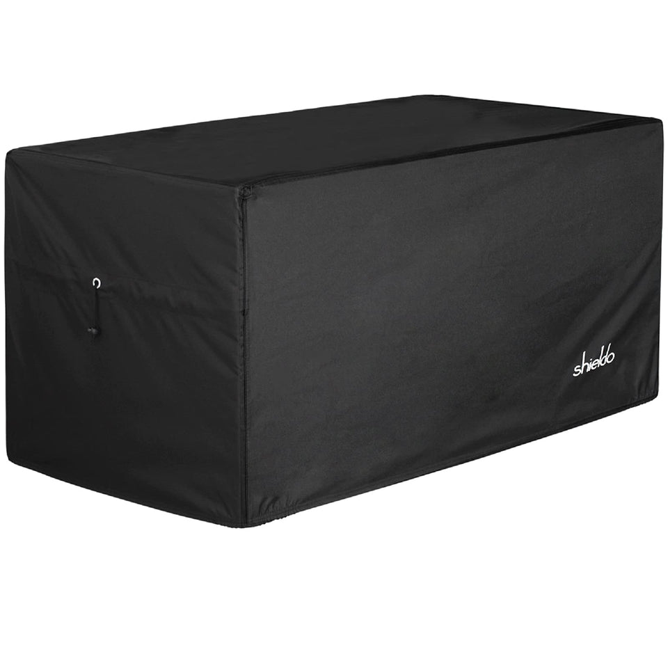Shieldo deck box cover heavy-duty 600D waterproof fits 63 L x 30 W x 28 H for outdoor protection