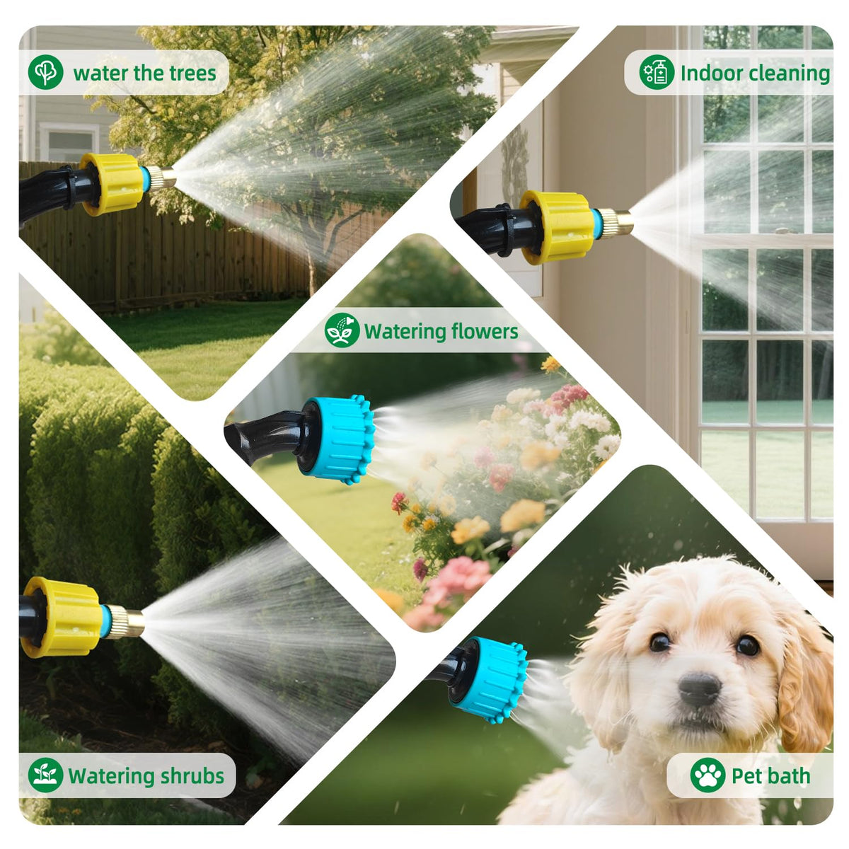 SHIJING 24-inch telescopic rod reaches high and low spray zones.