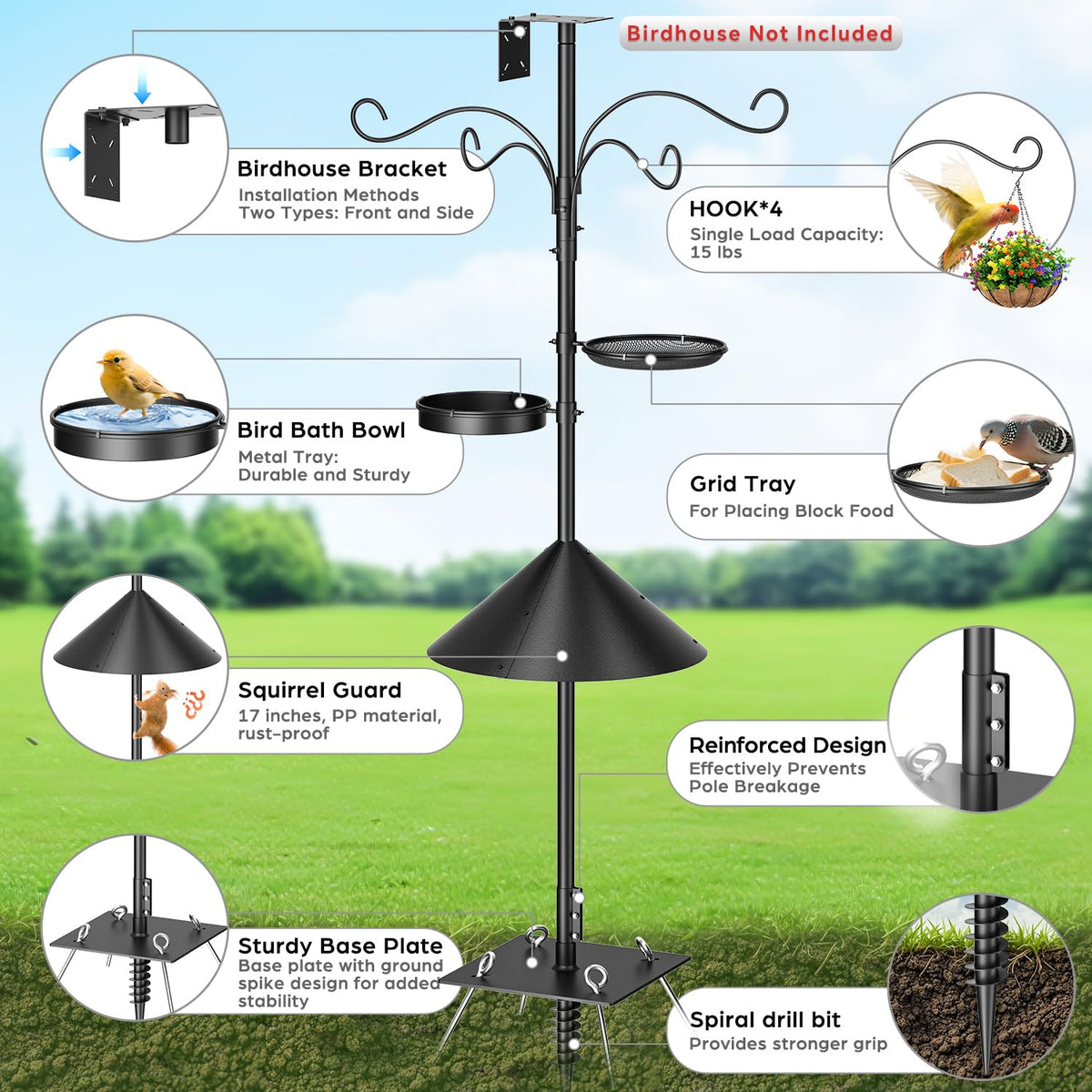 SHIJING auger anchor base for quick, rock-solid installation