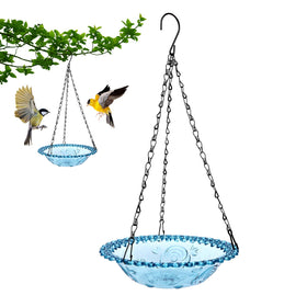 ShiMeiDing outdoor blue bird feeder bowl attracts feathered visitors while they sip