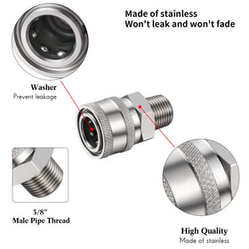 Shimeyao 4-set quick connect fittings, easy installation for hoses and pumps.