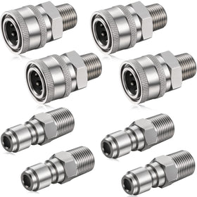 Shimeyao 1/4 inch quick connect plugs, external thread, for fast, secure hose connections.