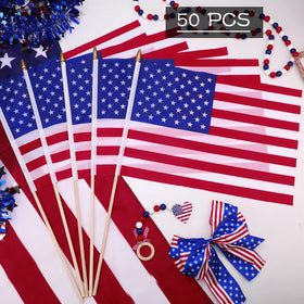 Shimeyao parade-ready flag set offers durable polyester.