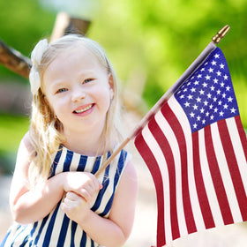Shimeyao yard flag for patriotic outdoor display.