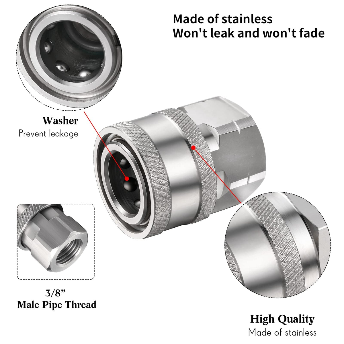 Shimeyao stainless steel quick-connect offers durable performance under high pressure.