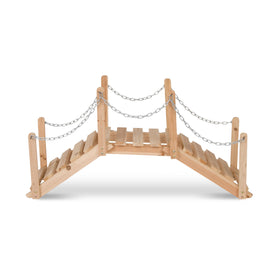 Shine Company 4963N cedar garden bridge assembled to show quick setup and sturdy design