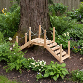 Shine Company 4963N kiln dried cedar bridge highlighting outdoor durability