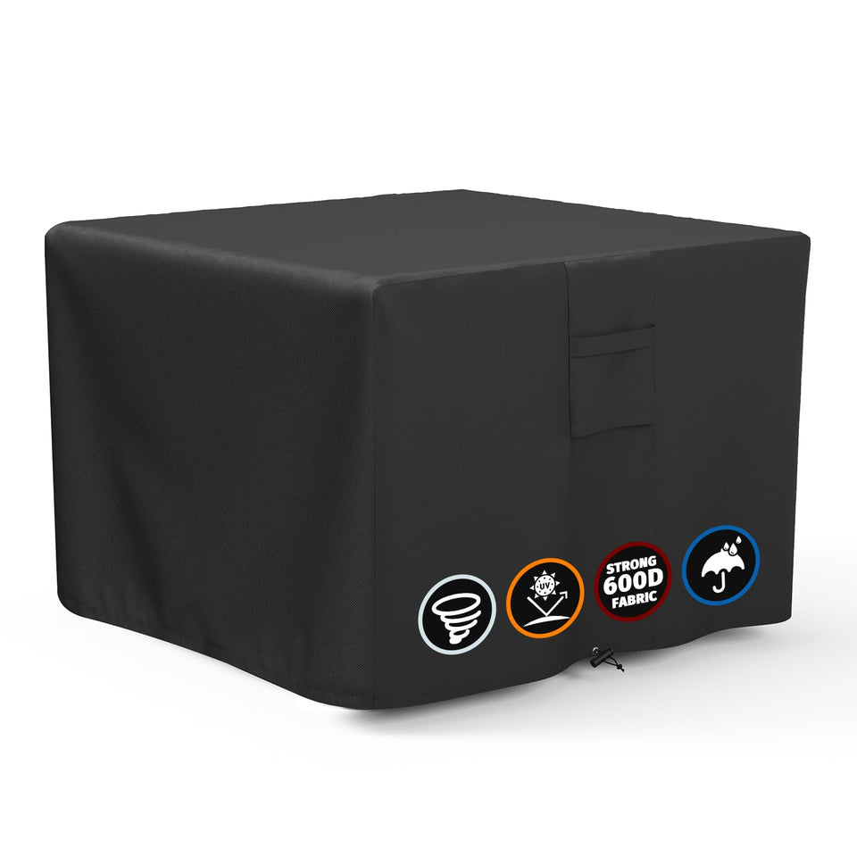 SHINESTAR square fire pit cover for 28-30 inch pits protects against rain and debris.