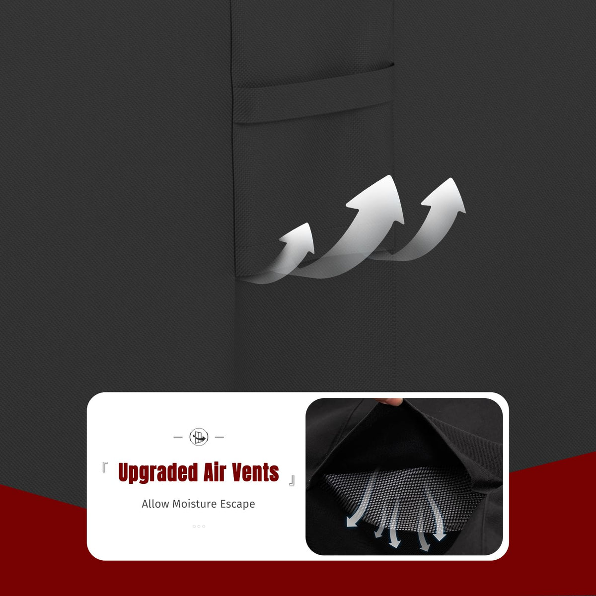 SHINESTAR side vents promote moisture management inside the cover.