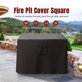 SHINESTAR fire pit cover shows waterproof coating protecting outdoors.