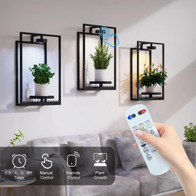 Shineled wall planter holds 3–5 inch pots up to 17 inches tall.