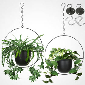 Shineloha hanging planter two-pack with no assembly needed for quick setup.