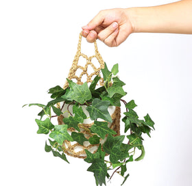 Shineloha macrame cotton cord detail adds texture and durability to planters