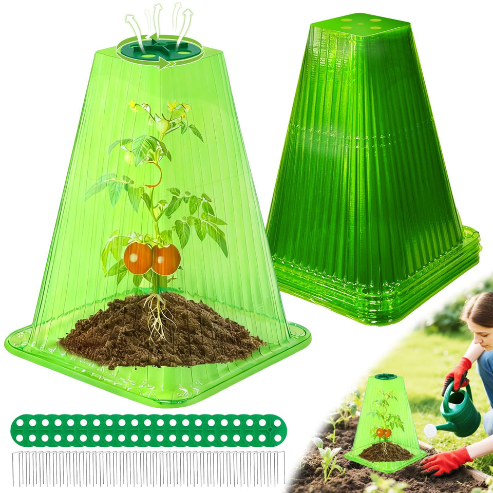 ShineSirius 20-pack garden cloches dome protects multiple plants while maximizing light.