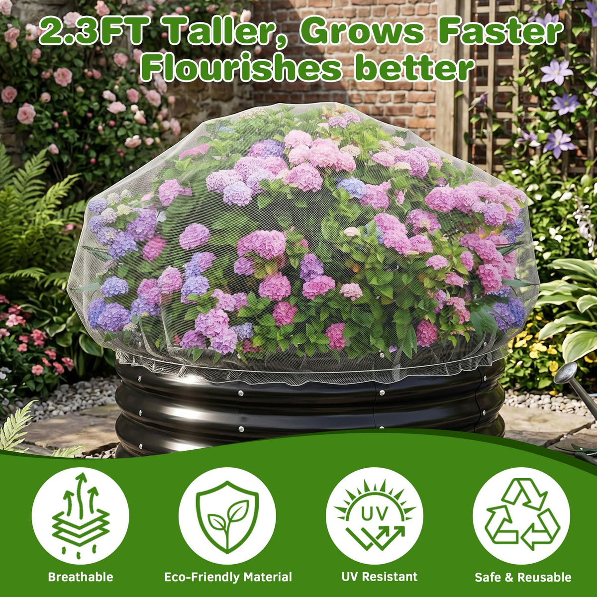 ShineSirius breathable mesh allows airflow and sun exposure for healthy plants