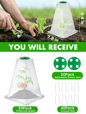 ShineSirius plant protector dome assembly shields seedlings from pests