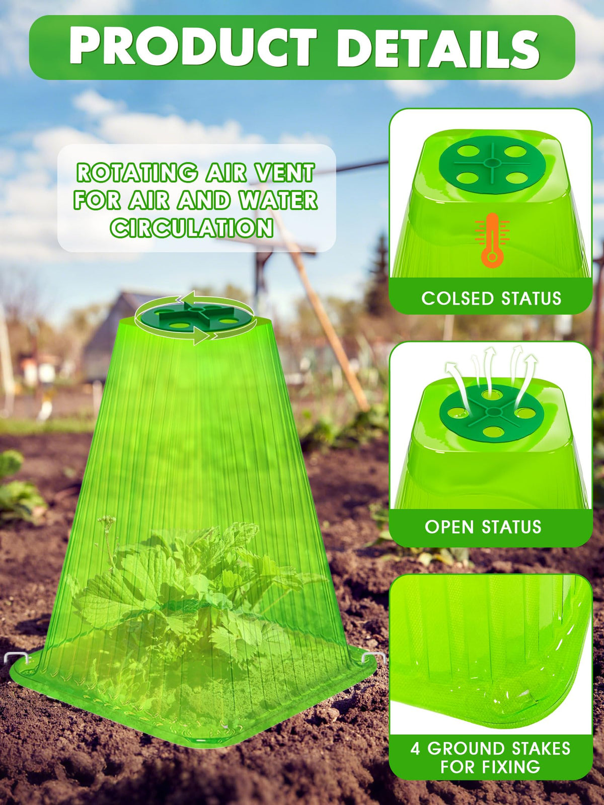 ShineSirius rotary vent topper allows adjustable airflow for healthy growth.