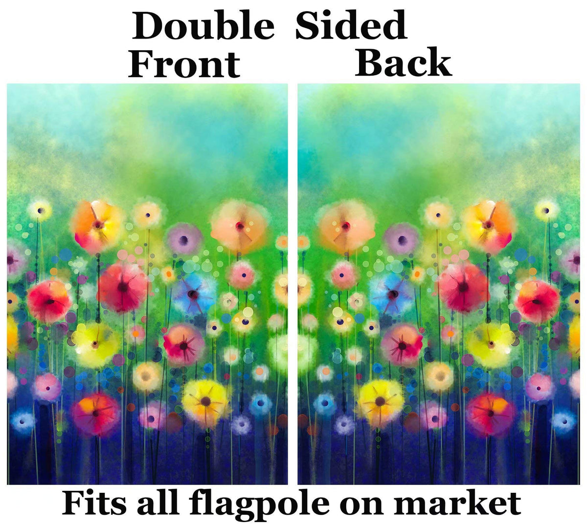 ShineSnow double-sided pattern flag visible from both sides for outdoor display.