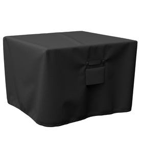 SHINESTAR 36-inch square fire pit cover on a pit, offering rain protection.