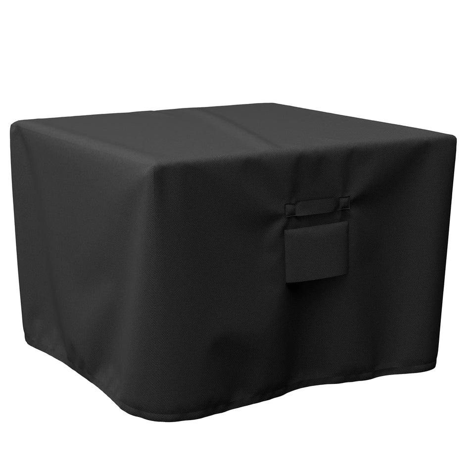 SHINESTAR 36-inch square fire pit cover on a pit, offering rain protection.