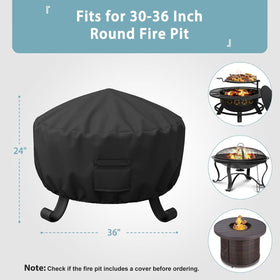SHINESTAR fire pit cover with drawstring securely anchors in breezes