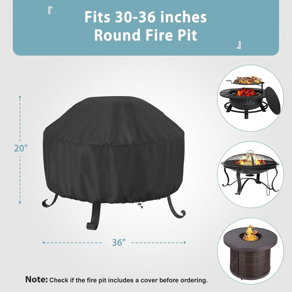 SHINESTAR windproof round cover uses a drawstring for secure fit.
