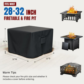 Waterproof SHINESTAR cover shields your fire pit table from rain and splashes