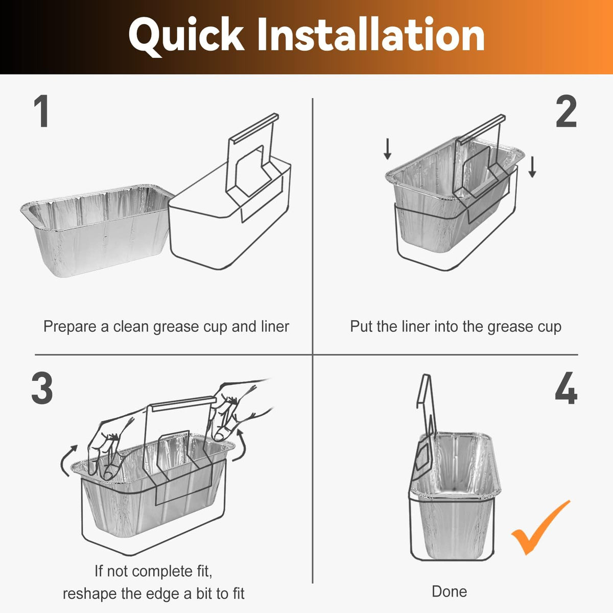SHINESTAR 20-pack grease cup liners displayed for easy cleanup and value.