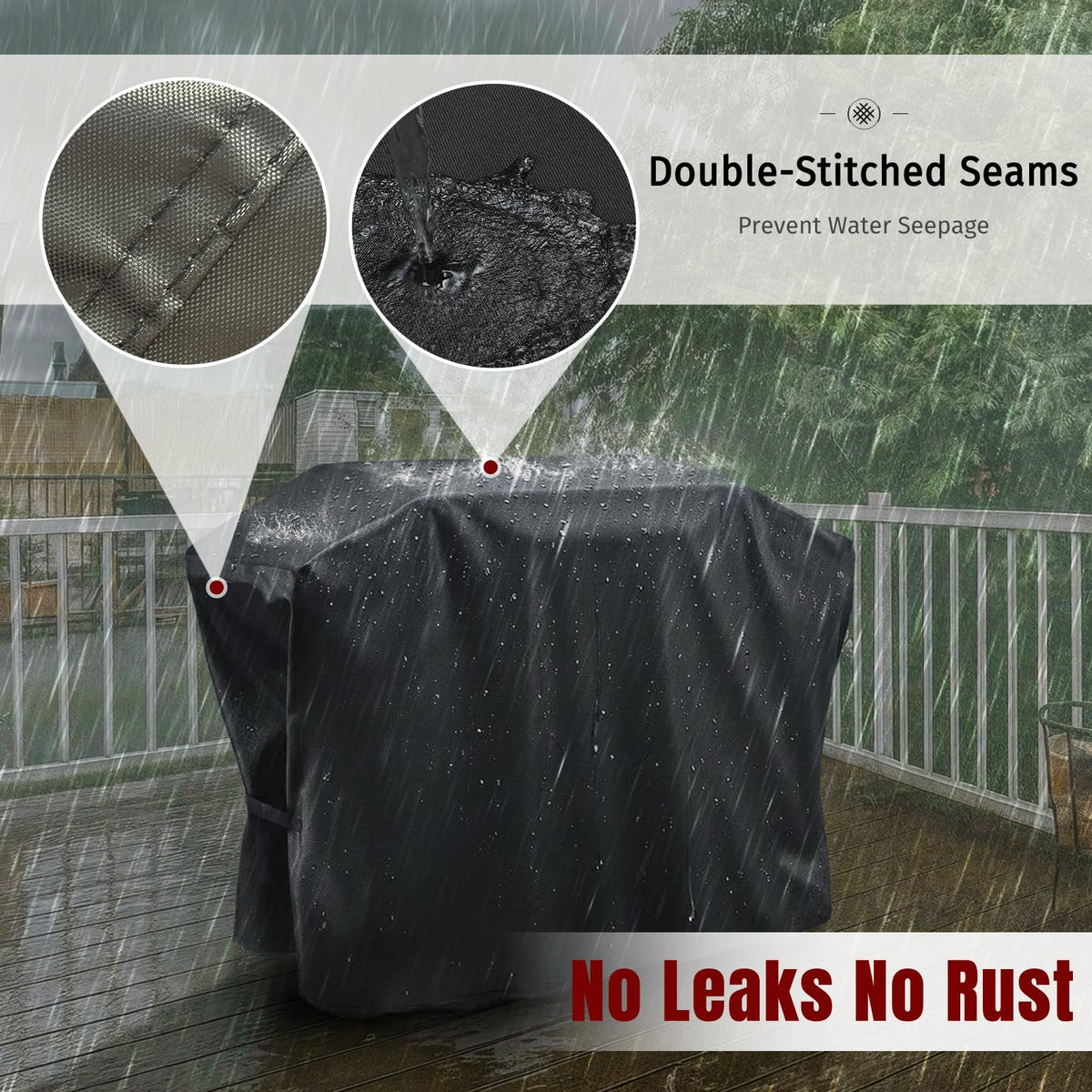 Reinforced double-stitched seams on SHINESTAR cover resisting wear