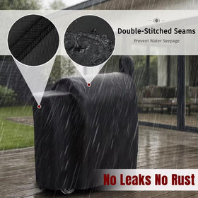 Drawstring bottom on SHINESTAR cover locks in place against wind