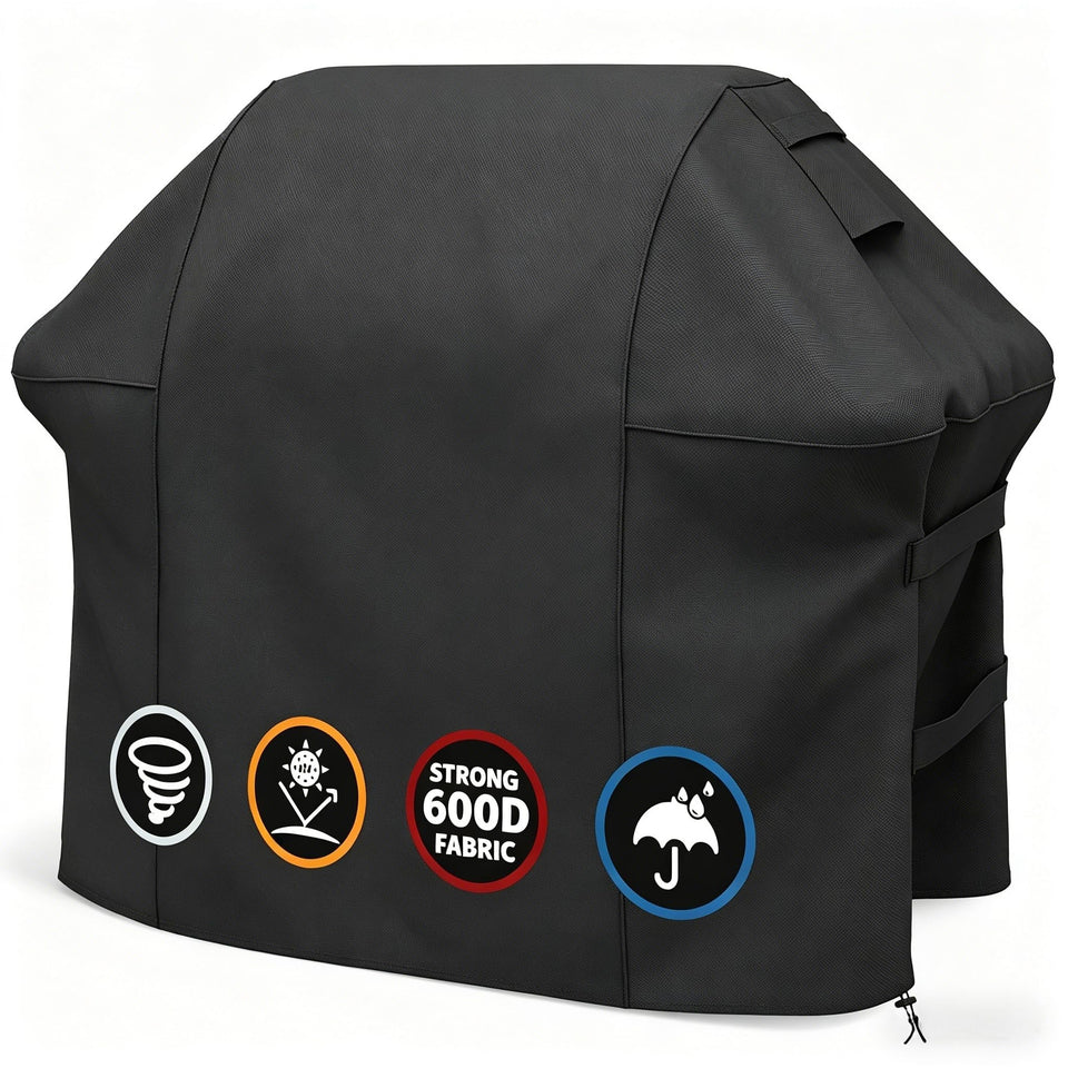 SHINESTAR grill cover for Weber Spirit 52-inch protects against rain and sun.
