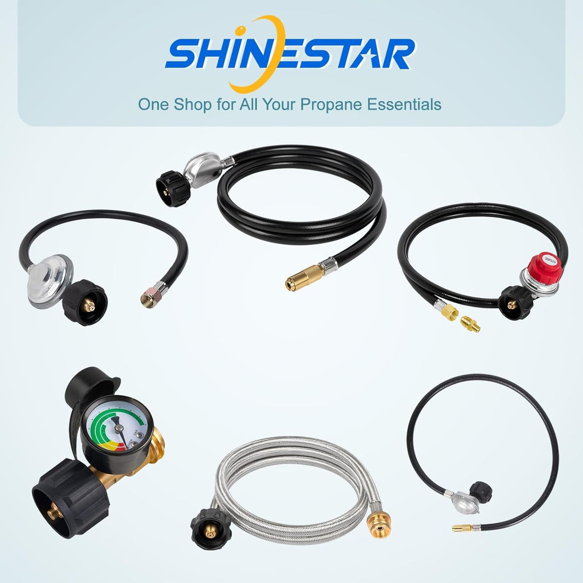 SHINESTAR leak-prevention test close-up reminds users to check connections.