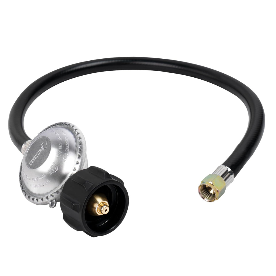 SHINESTAR propane regulator hose assembly ensures steady fuel flow for Weber Genesis and Blackstone grills.