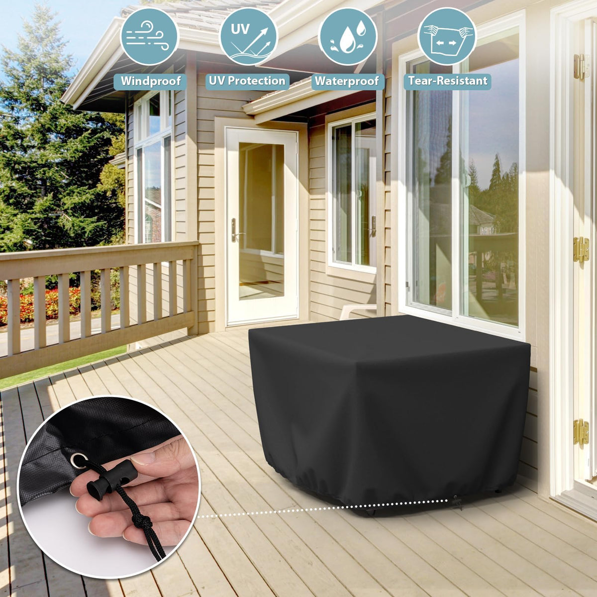 Exterior of ShineStar cover with smooth rubber coating for easy cleaning.