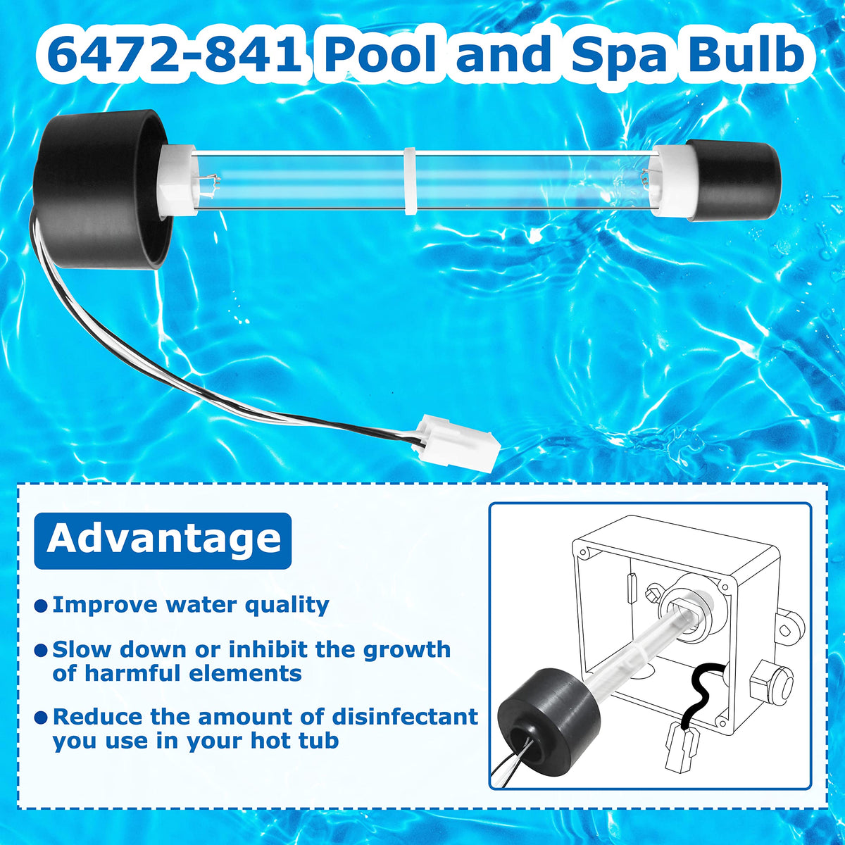 ShineUs 6472-841 Sundance spa bulb installed demonstrates reliable replacement
