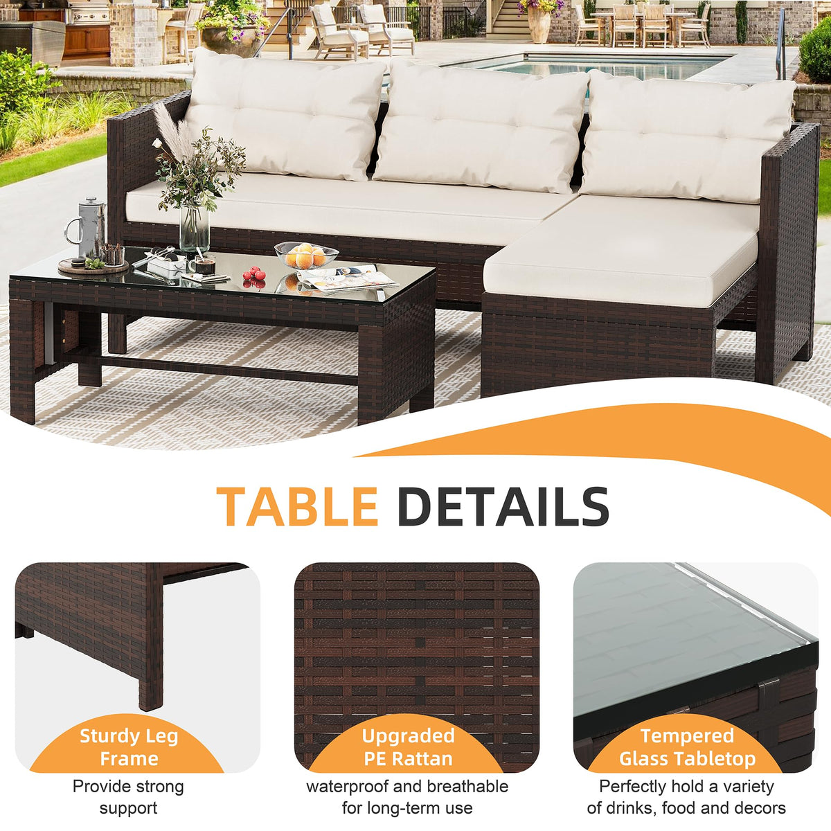 Shintenchi fade-resistant cushions demonstrating long-lasting color for outdoor living.