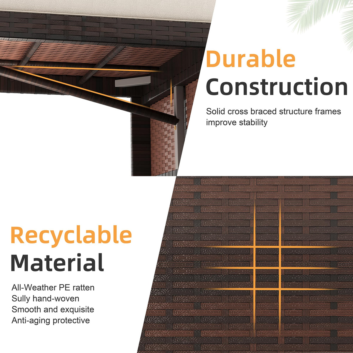 Shintenchi glass coffee table complements outdoor seating with a modern touch.