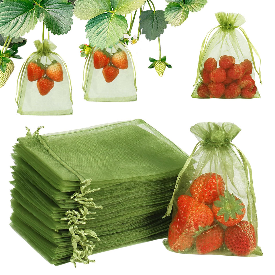 Shintop green 4x6 inch strawberry netting bag with drawstring for berries