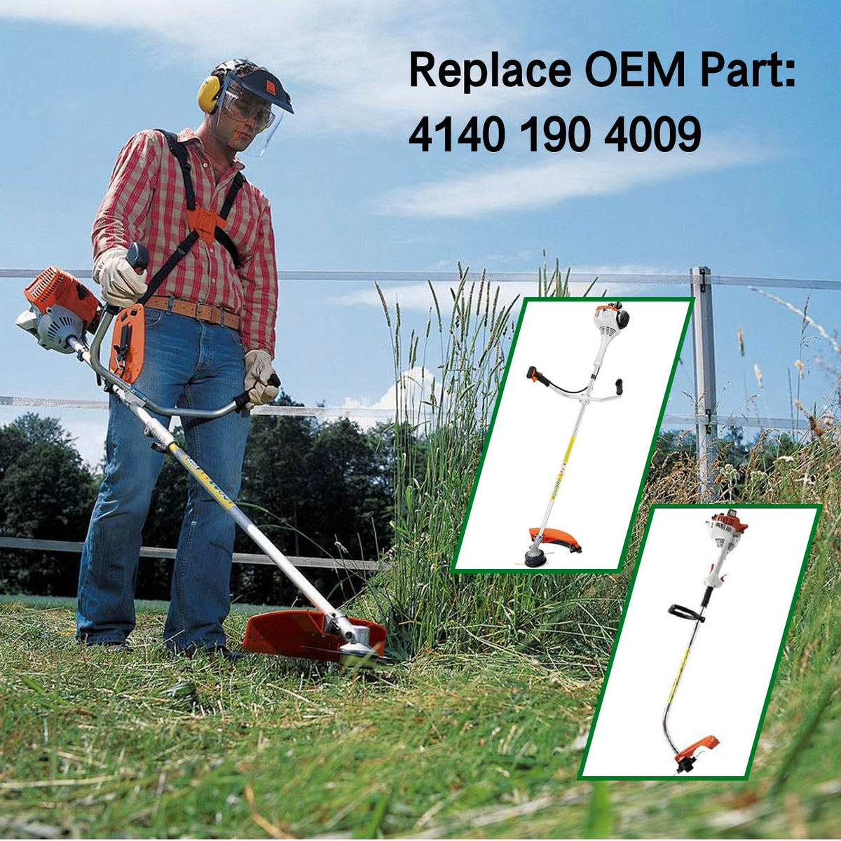 Shiosheng fit-stihl-fc55 image showing precise fit for FC55 trimmer.