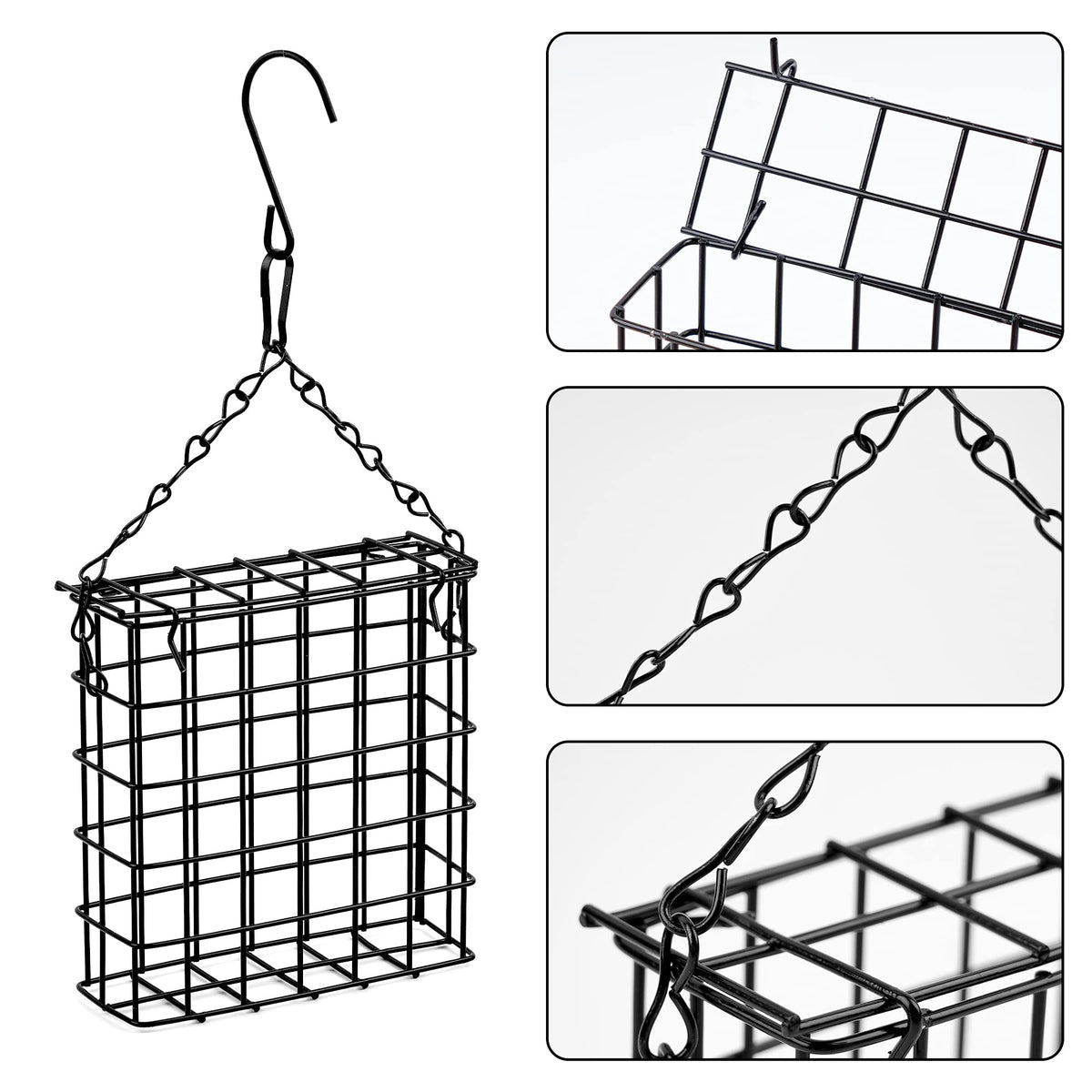 Shitailu suet cake feeder holds one standard cake for simple feeding.
