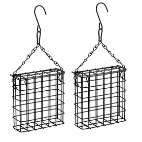 Shitailu two-pack suet feeder hanging cage for attracting woodpeckers.