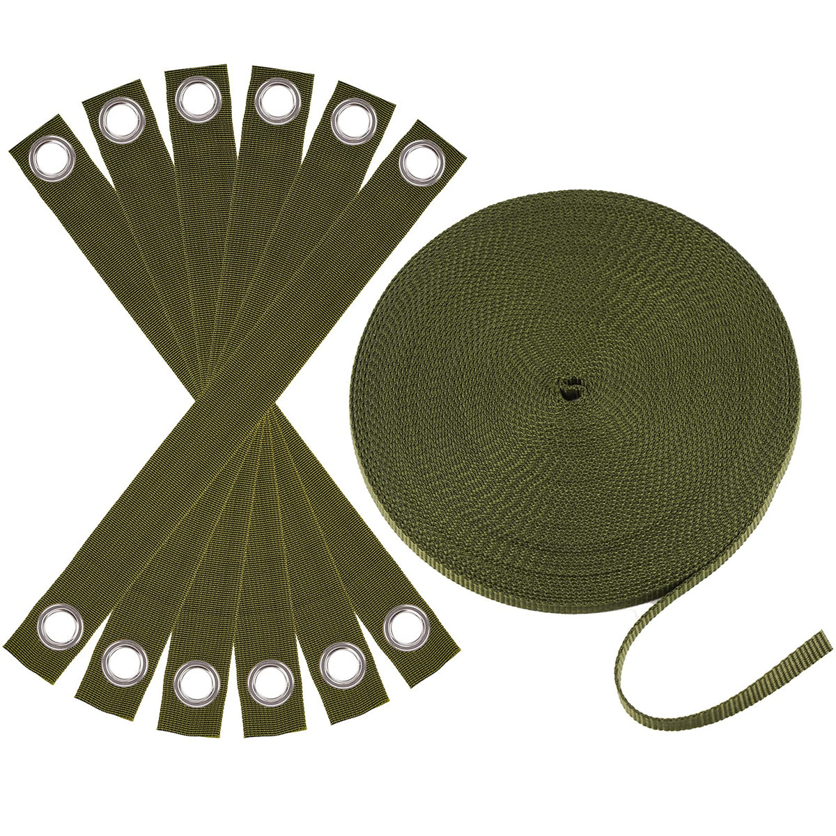Shitailu tree stake kit green straps supporting a young tree in wind