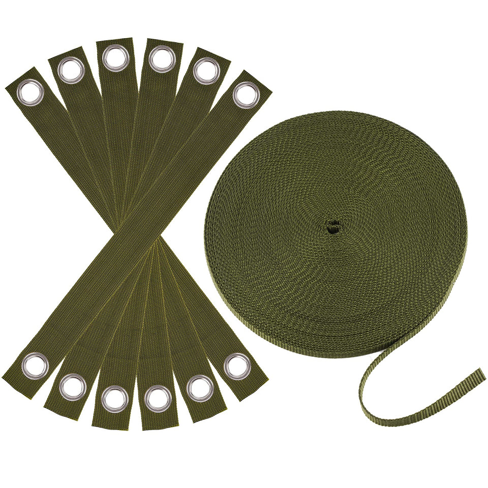 Shitailu tree stake kit green straps supporting a young tree in wind