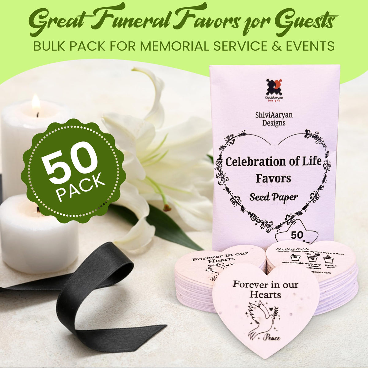 ShiviAaryan Designs wildflower seed paper card ideal for eco-friendly sympathy gifts that bloom.