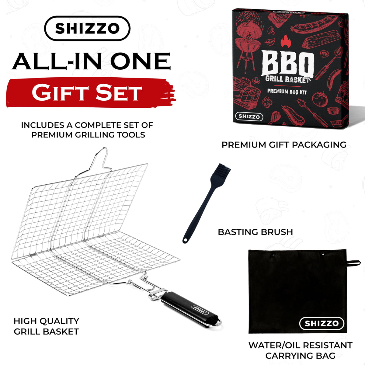 SHIZZO basting brush helps apply sauces smoothly without mess.