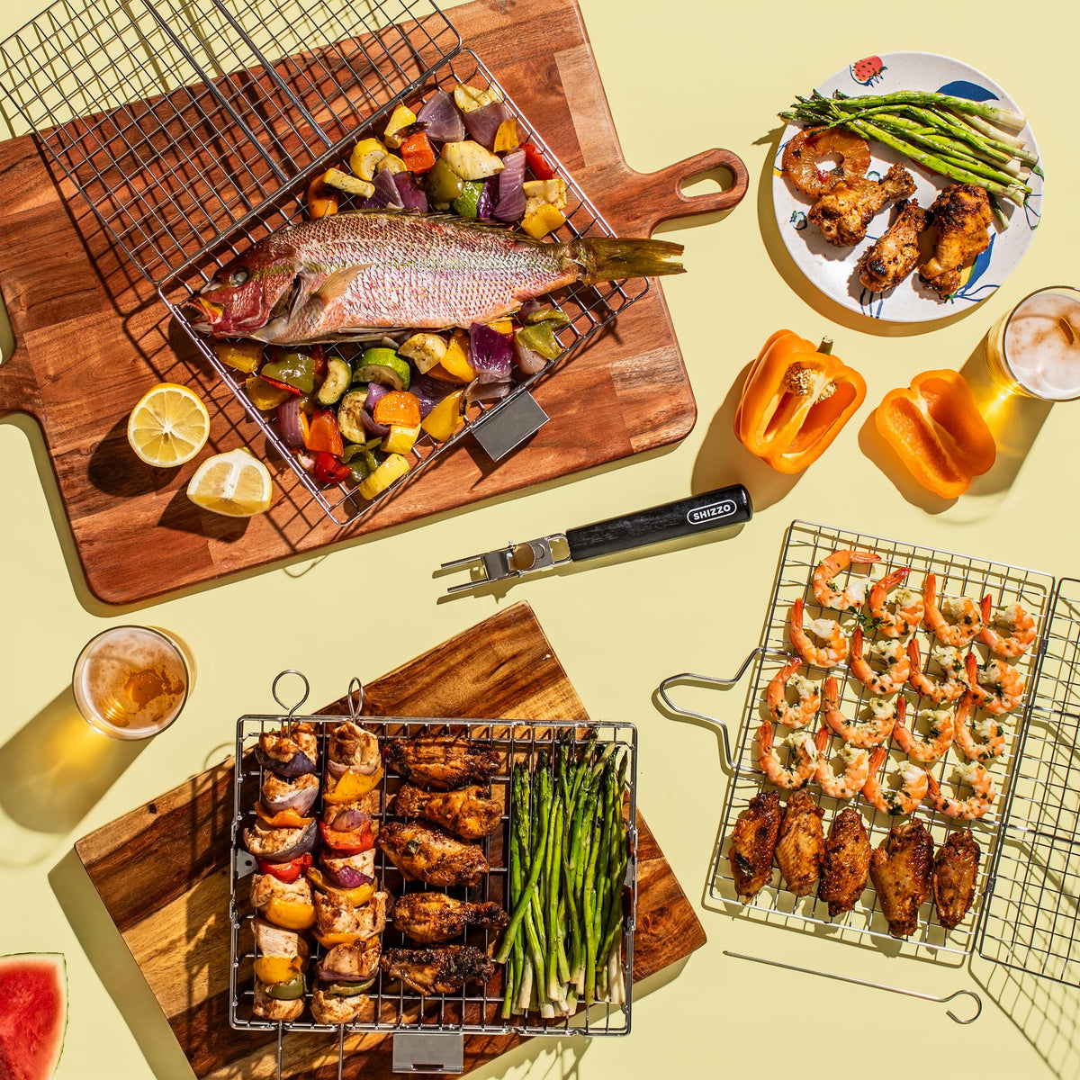 SHIZZO dishwasher-safe design highlights easy cleanup after cooking.