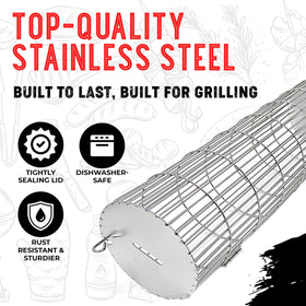SHIZZO rust-resistant stainless steel grill basket for long-lasting use