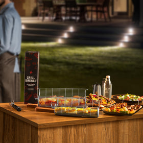 SHIZZO set of two grill baskets for paired grilling